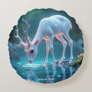 Coussins Ronds Imaginaire Bleu Bébé Boeuf Cerf