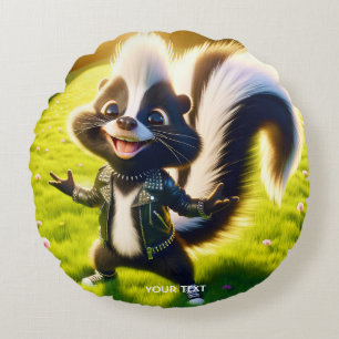 Coussins Ronds Imaginaire Cute Skunk Punk Style