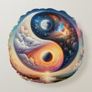 Coussins Ronds Imaginaire mignon surréaliste Yin Yang