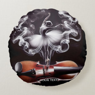 Coussins Ronds Imaginaire Mignonne Danser Ballerina Violon