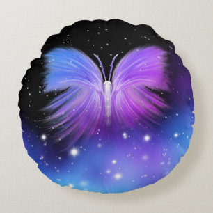 Coussins Ronds Imaginaire spatial Papillon cosmique
