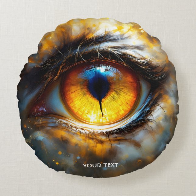 Coussins Ronds Imaginaire Tigre mou Oeil orange (Devant)