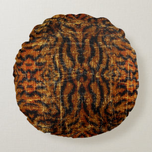 Coussins Ronds Impression d'animal de tigre grunge en détresse vi