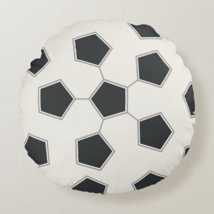 Coussins Ronds Impression de ballon de football moderne recto-ver
