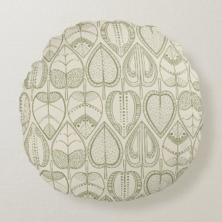 Coussins Ronds Impression de feuille de botanique