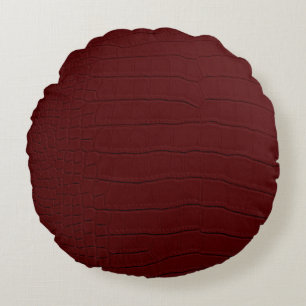 Coussins Ronds Impression de peau de crocodile rouge