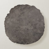 Coussins Ronds Impression en cuir gris béton (Devant)