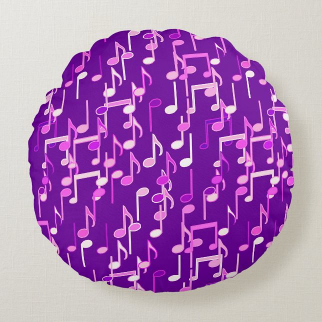 Coussins Ronds Impression musicale - violet violet, multi (Devant)