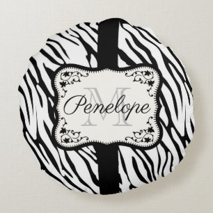 Coussins Ronds Impression Zebra