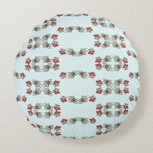 Coussins Ronds Impressionniste Coléoptère & Motif Aquarelle Ceris