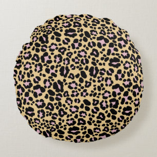 Coussins Ronds Imprimé animalier léopard audacieux Glam 1