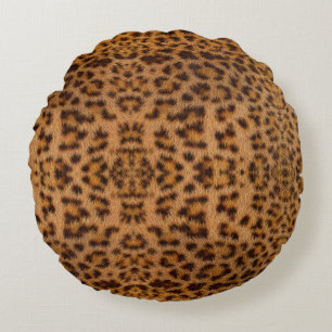 Coussins Ronds Imprimé animalier tendance exotique fourrure de ja