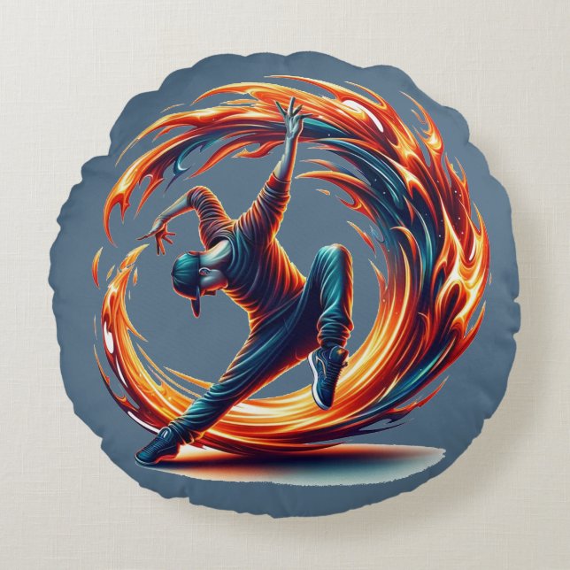 Coussins Ronds Incendie De Rue Avec Énergie Urbaine (Devant)