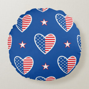 Coussins Ronds Indépendance américaine : Motif Vintage patriotiqu