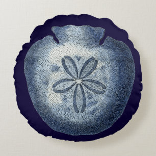 Coussins Ronds Indigo Shells III