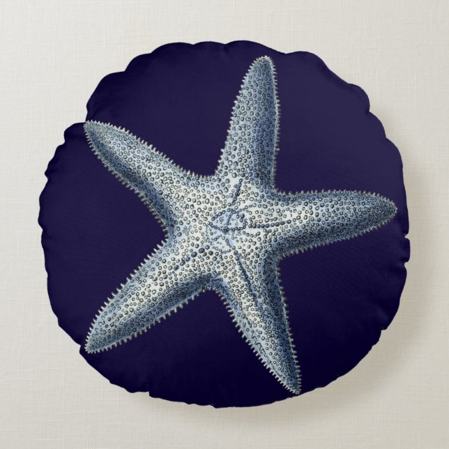 Coussins Ronds Indigo Shells IV (Devant)