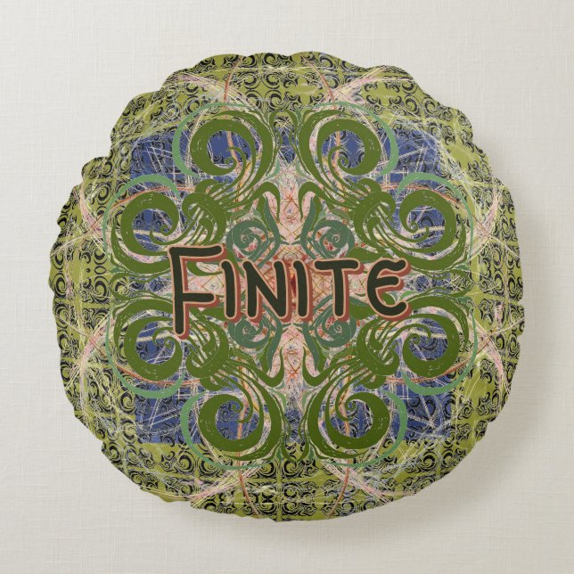 Coussins Ronds Infinite - Abstrait vert par Alexandra Cook (Devant)