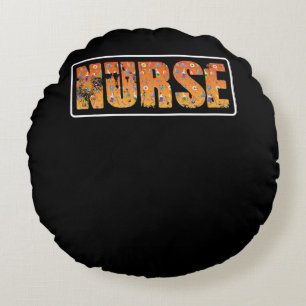 Coussins Ronds Infirmière Cadeau Halloween avec Citrouille Spider