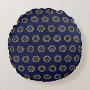 Coussins Ronds Initiale Un Motif classique damassé d'or