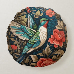 Coussins Ronds Inspiré par l'élégant colibri William Morris volan