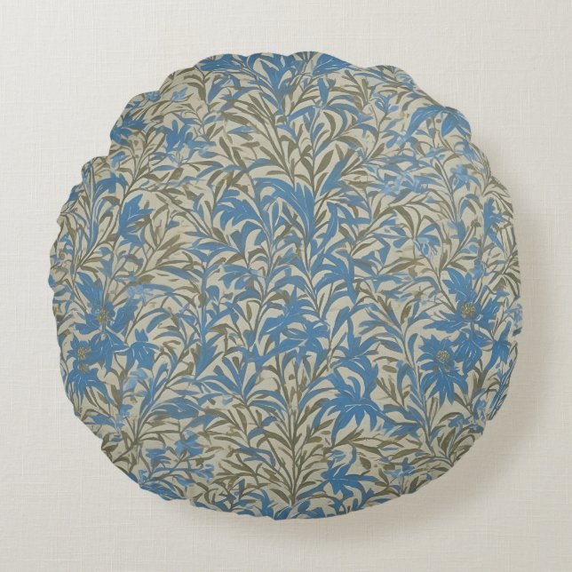Coussins Ronds Inspiré Par William Morris Blue Willow Bough (Devant)