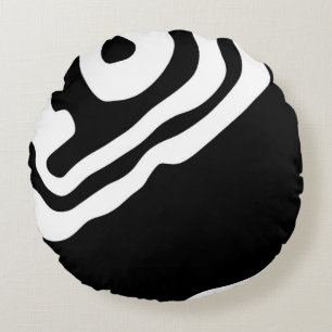 Coussins Ronds Into Deep : Abstrait noir & blanc