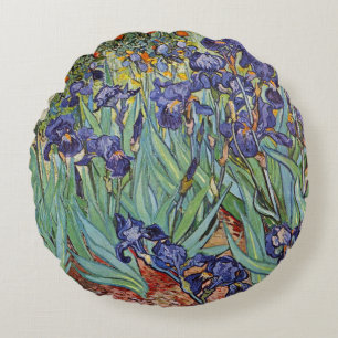 Coussins Ronds Iris de Van Gogh Peinture Impressionniste