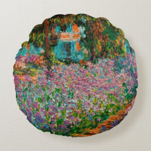 Coussins Ronds Iris Jardin Monet Giverny fleurs