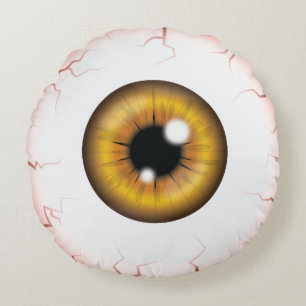 Coussins Ronds Iris Marron Globe Oculaire Effrayant Sanguinolent