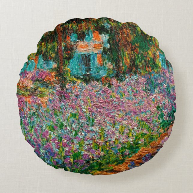 Coussins Ronds Irises Monet Garden Fleurs Giverny (Devant)