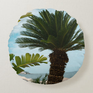 Coussins Ronds Ischia Ponte Front de Mer Palmier Sérénité 1