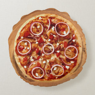 Coussins Ronds Italien Pizza Alimentation Organique Drôle Concept