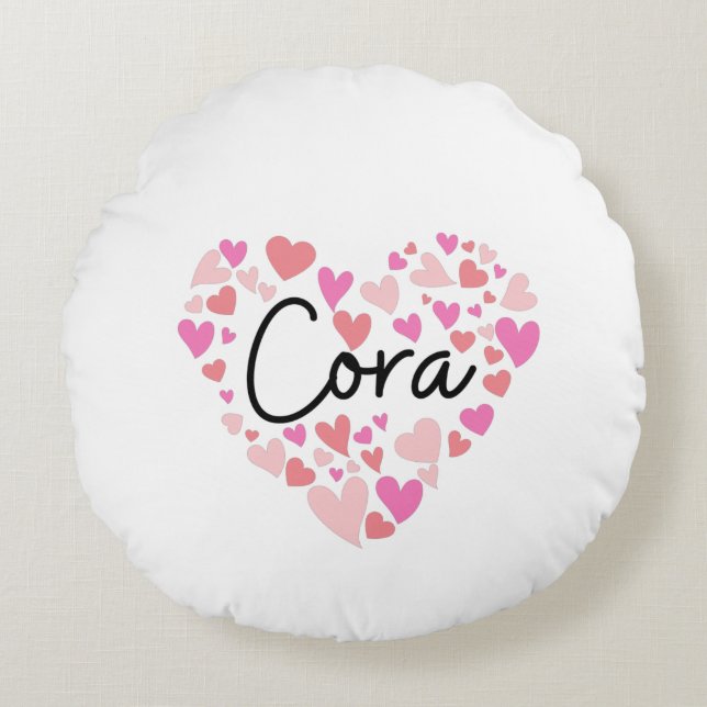 Coussins Ronds J'aime Cora (Devant)