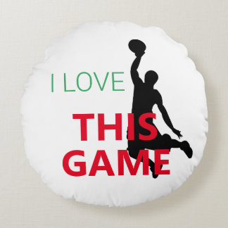 Coussins Ronds J'Aime Le Jeu De Basketball