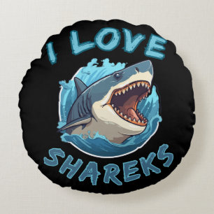 Coussins Ronds J'aime les requins Fisher