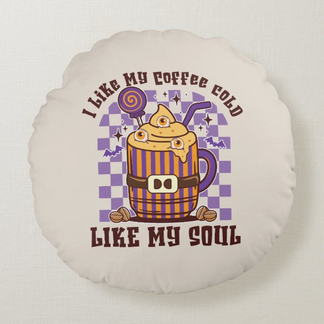 Coussins Ronds J'Aime Mon Café Froid (Devant)