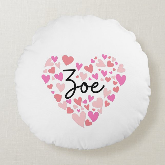 Coussins Ronds J'aime Zoe (Devant)