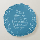 Coussins Ronds Jane Austen Orgueil et Préjugés Amour Floral (Dos)