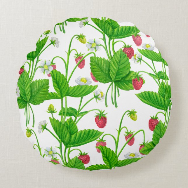 Coussins Ronds Jardin aux fraises (Devant)