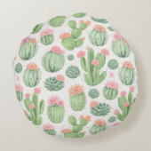 Coussins Ronds Jardin de Fleurs de Cactus (Dos)