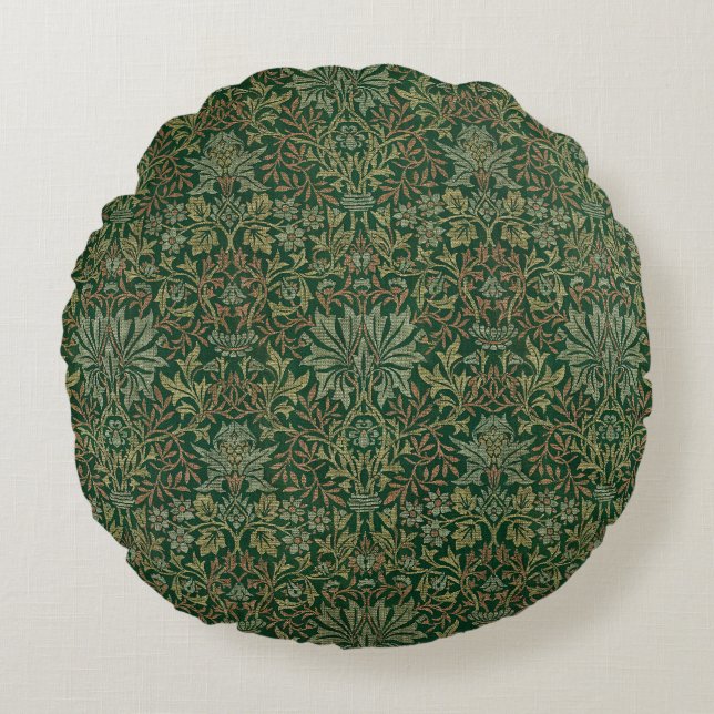 Coussins Ronds Jardin de William Morris - Verts (Devant)