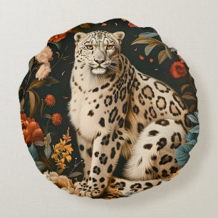 Coussins Ronds Jardin Floral Botanique Vintage Forest Tiger