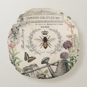 Coussins Ronds Jardin français vintage moderne d'abeille