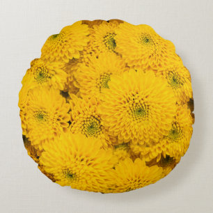 Coussins Ronds Jardin Jaune maîtres Parfait fleur d'été couleur