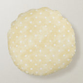 Coussins Ronds Jaune Clair Rayures Blanches Points Baby Shower (Dos)