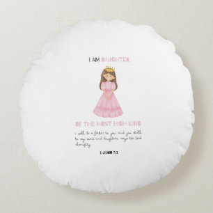 Coussins Ronds Je Suis La Fille De La Nourriture Colorée Du Roi