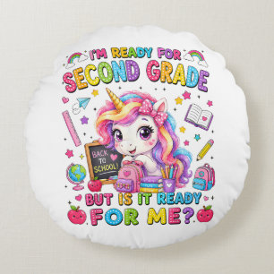 Coussins Ronds Je suis prêt pour la licorne de deuxième année Pre
