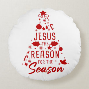 Coussins Ronds Jésus La Raison De La Saison - Foi De Noël