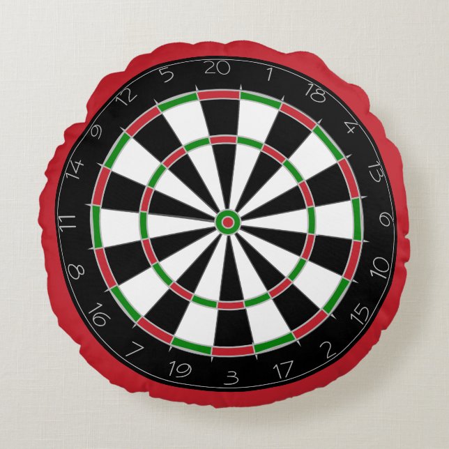 Coussins Ronds Jeu Fun Bright Red Darboard (Devant)