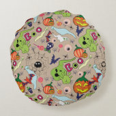 Coussins Ronds Jeu graphique Halloween déplaisant (Dos)